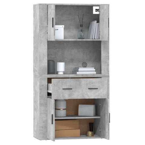 vidaXL Highboard Concrete Grey Engineered Wood