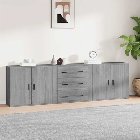 vidaXL Sideboards 3 pcs Grey Sonoma Engineered Wood