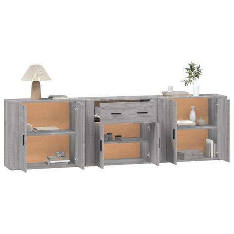 vidaXL Sideboards 3 pcs Grey Sonoma Engineered Wood