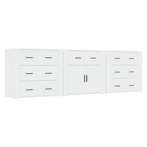 vidaXL Sideboards 3 pcs White Engineered Wood