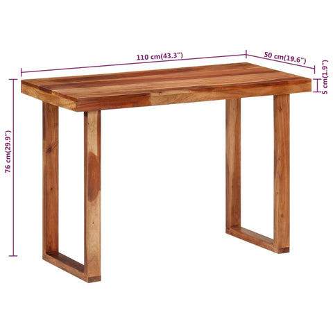 vidaXL Dining Table 110x50x76 cm Solid Wood Acacia