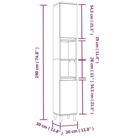 vidaXL 3 Piece Bathroom Cabinet Set Concrete Grey Engineered Wood