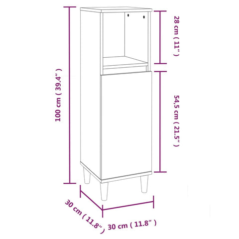 vidaXL 3 Piece Bathroom Cabinet Set Concrete Grey Engineered Wood