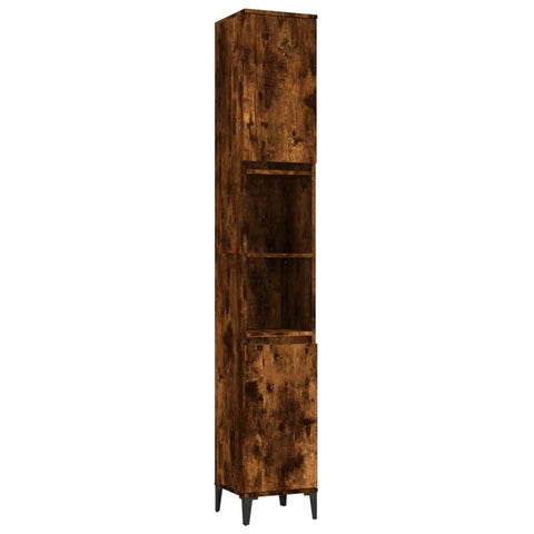 vidaXL 3 Piece Bathroom Cabinet Set Smoked Oak Engineered Wood