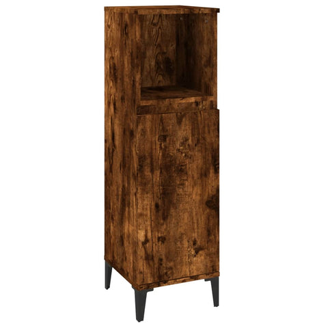 vidaXL 3 Piece Bathroom Furniture Set Smoked Oak Engineered Wood