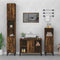 vidaXL 3 Piece Bathroom Furniture Set Smoked Oak Engineered Wood