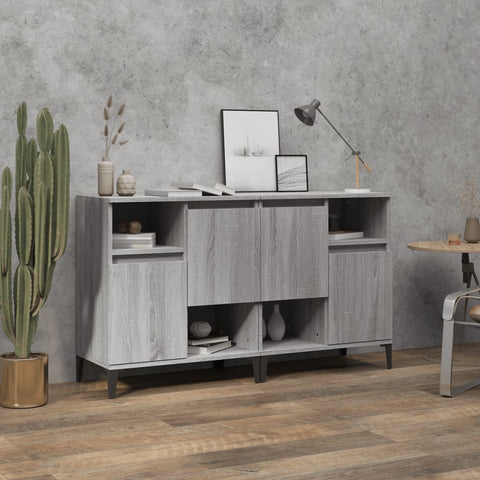 vidaXL Sideboards 2 pcs Grey Sonoma 60x35x70 cm Engineered Wood