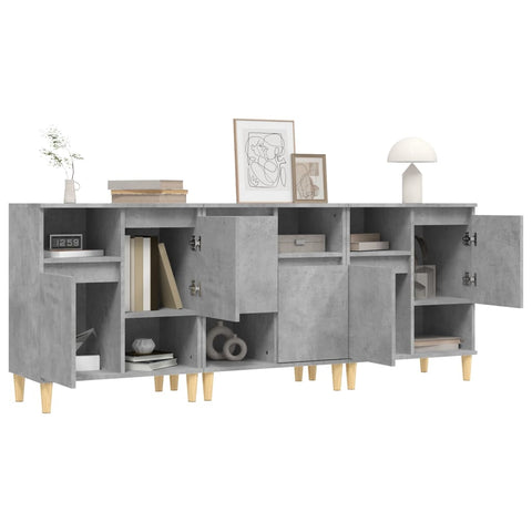 vidaXL Sideboards 3 pcs Concrete Grey 60x35x70 cm Engineered Wood