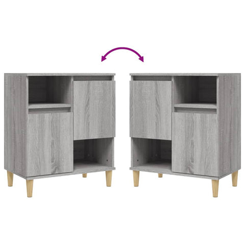 vidaXL Sideboards 3 pcs Grey Sonoma 60x35x70 cm Engineered Wood