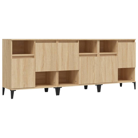vidaXL Sideboards 3 pcs Sonoma Oak 60x35x70 cm Engineered Wood