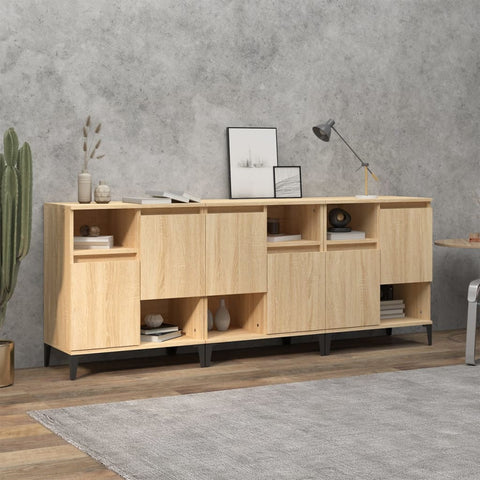 vidaXL Sideboards 3 pcs Sonoma Oak 60x35x70 cm Engineered Wood