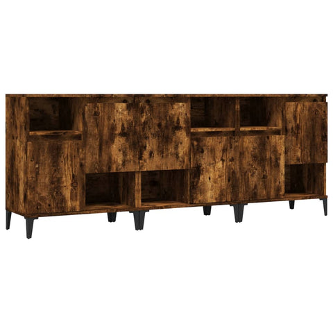 vidaXL Sideboards 3 pcs Smoked Oak 60x35x70 cm Engineered Wood