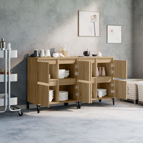 vidaXL Sideboards 2 pcs Sonoma Oak 60x35x70 cm Engineered Wood