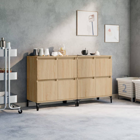 vidaXL Sideboards 2 pcs Sonoma Oak 60x35x70 cm Engineered Wood