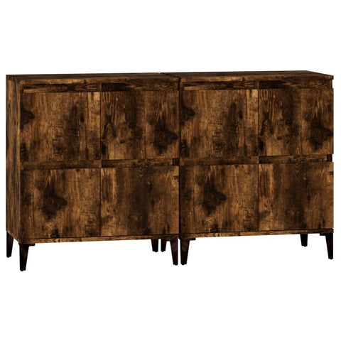 vidaXL Sideboards 2 pcs Smoked Oak 60x35x70 cm Engineered Wood