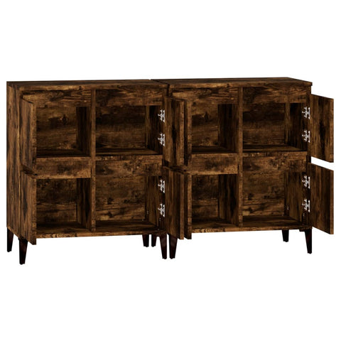 vidaXL Sideboards 2 pcs Smoked Oak 60x35x70 cm Engineered Wood