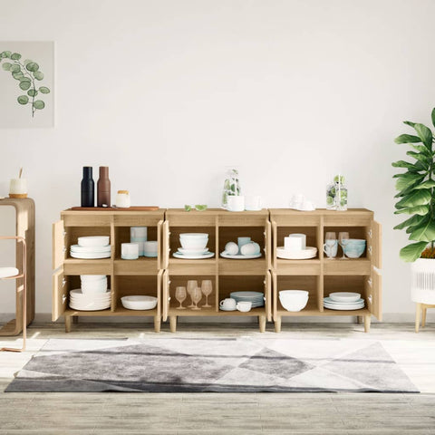 vidaXL Sideboards 3 pcs Sonoma Oak 60x35x70 cm Engineered Wood