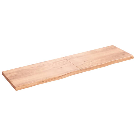 vidaXL Table Top Light Brown 220x60x(2-6) cm Treated Solid Wood Oak