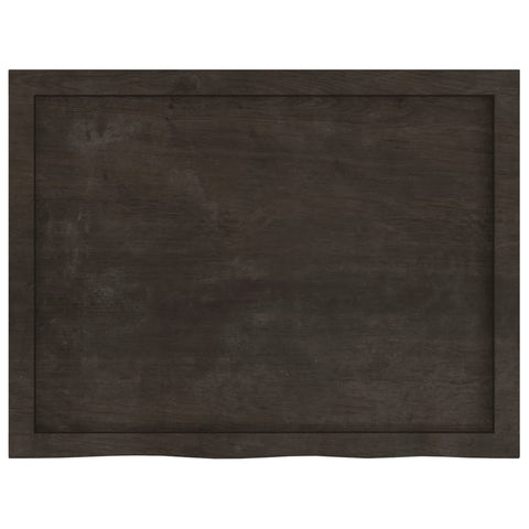vidaXL Table Top Dark Brown 80x60x(2-6) cm Treated Solid Wood Oak