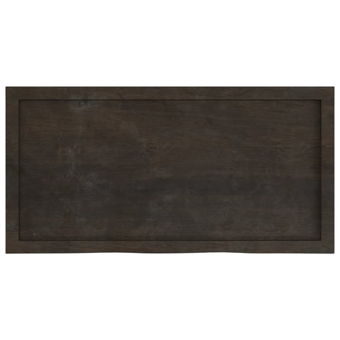 vidaXL Table Top Dark Brown 100x50x(2-6) cm Treated Solid Wood Oak