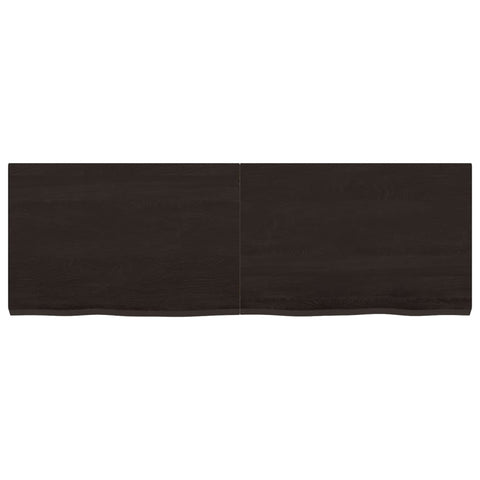 vidaXL Table Top Dark Brown 120x40x(2-4) cm Treated Solid Wood Oak
