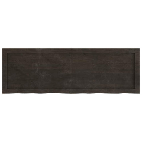 vidaXL Table Top Dark Brown 120x40x(2-6) cm Treated Solid Wood Oak