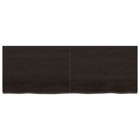vidaXL Table Top Dark Brown 140x50x(2-4) cm Treated Solid Wood Oak