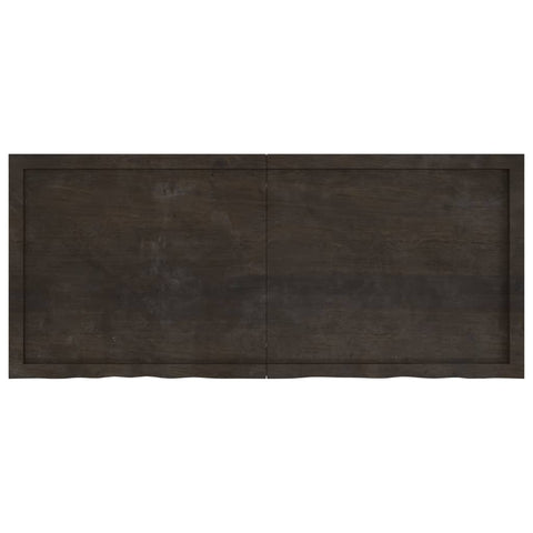 vidaXL Table Top Dark Brown 140x60x(2-4) cm Treated Solid Wood Oak