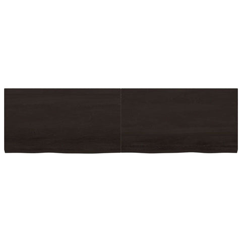 vidaXL Table Top Dark Brown 180x50x(2-4) cm Treated Solid Wood Oak