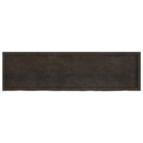 vidaXL Table Top Dark Brown 180x50x(2-6) cm Treated Solid Wood Oak