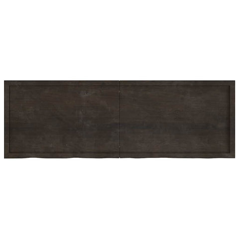 vidaXL Table Top Dark Brown 180x60x(2-4) cm Treated Solid Wood Oak