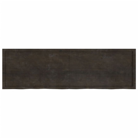 vidaXL Table Top Dark Brown 200x60x(2-4) cm Treated Solid Wood Oak