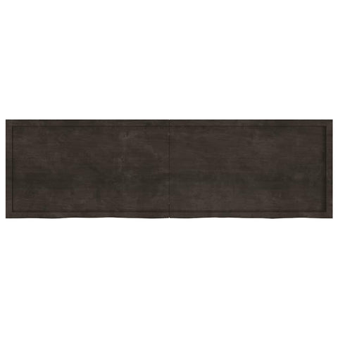 vidaXL Table Top Dark Brown 200x60x(2-6) cm Treated Solid Wood Oak