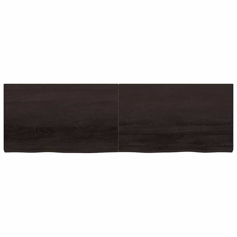 vidaXL Table Top Dark Brown 200x60x(2-6) cm Treated Solid Wood Oak