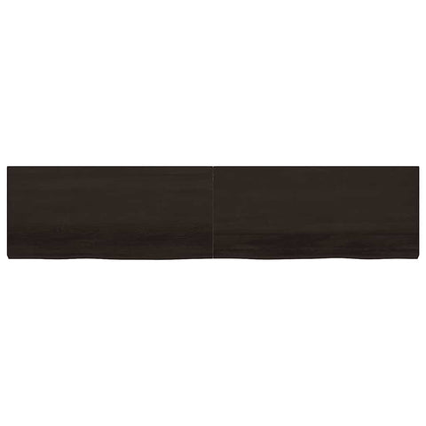 vidaXL Table Top Dark Brown 220x50x(2-6) cm Treated Solid Wood Oak