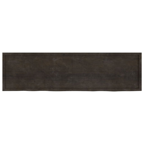 vidaXL Table Top Dark Brown 220x60x(2-6) cm Treated Solid Wood Oak
