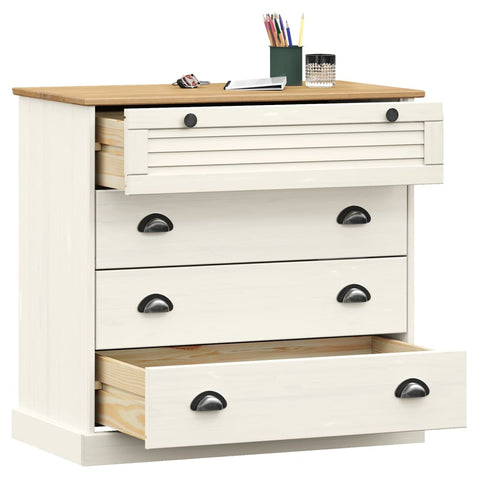 vidaXL Chest of Drawers VIGO White 80x40x76 cm Solid Wood Pine