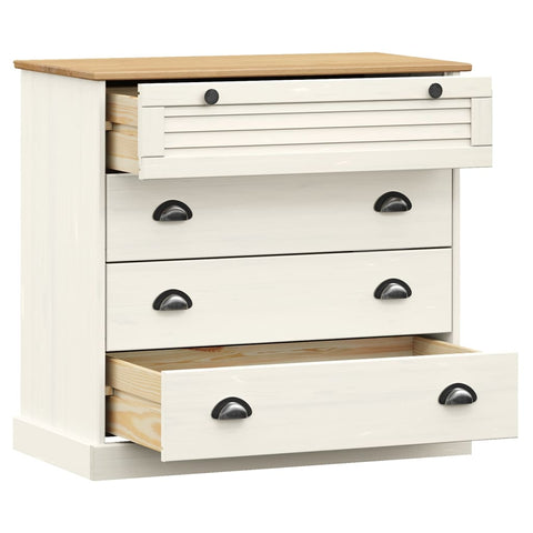 vidaXL Chest of Drawers VIGO White 80x40x76 cm Solid Wood Pine