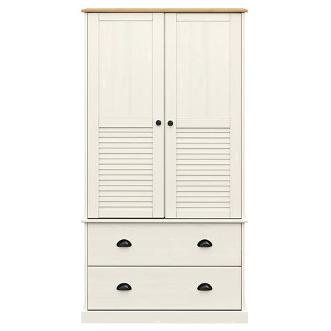 vidaXL Wardrobe VIGO White 90x55x170 cm Solid Wood Pine