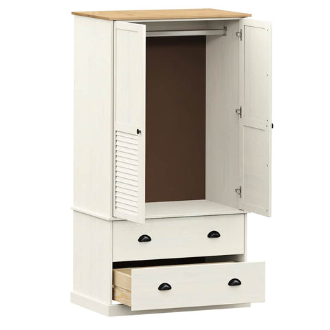 vidaXL Wardrobe VIGO White 90x55x170 cm Solid Wood Pine