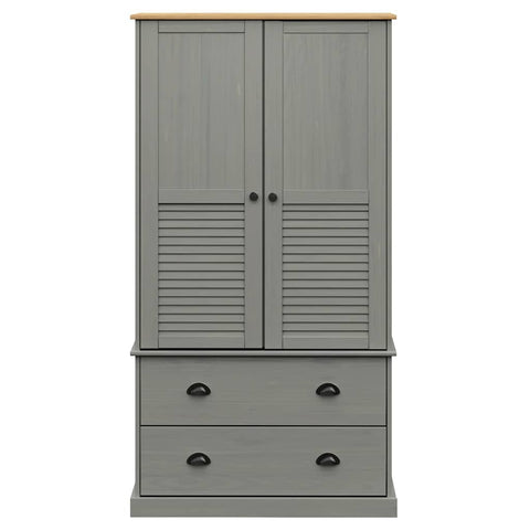 vidaXL Wardrobe VIGO Grey 90x55x170 cm Solid Wood Pine