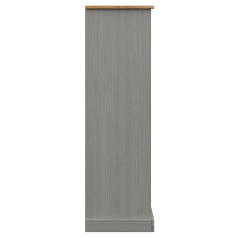 vidaXL Bookcase VIGO Grey 90x35x114.5 cm Solid Wood Pine