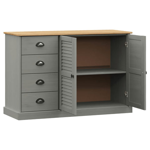 vidaXL Sideboard with Drawers VIGO 113x40x75 cm Grey Solid Wood Pine