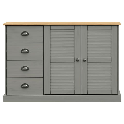 vidaXL Sideboard with Drawers VIGO 113x40x75 cm Grey Solid Wood Pine