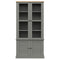 vidaXL Glass Display Cabinet VIGO Grey 85x35x170 cm Solid Wood Pine