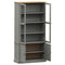 vidaXL Glass Display Cabinet VIGO Grey 85x35x170 cm Solid Wood Pine