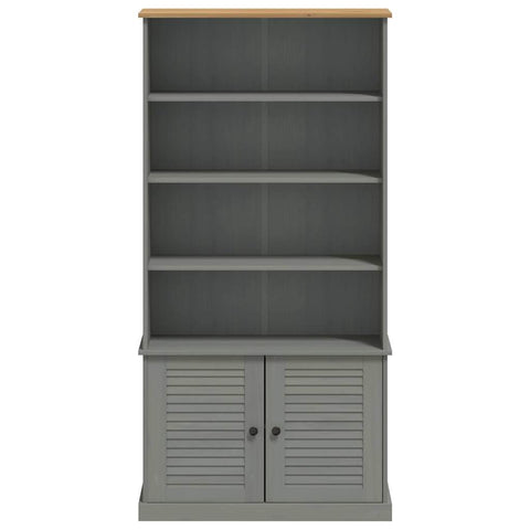 vidaXL Bookcase VIGO Grey 85x35x170 cm Solid Wood Pine