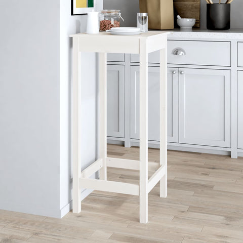 vidaXL Bar Table White 50x50x110 cm Solid Wood Pine