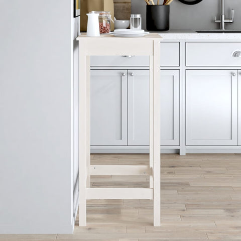 vidaXL Bar Table White 50x50x110 cm Solid Wood Pine