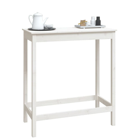 vidaXL Bar Table White 100x50x110 cm Solid Wood Pine